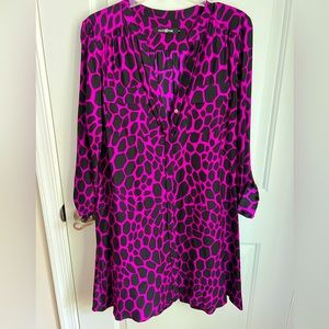 Alice & Trixie Hot Pink and Black Long Sleeve Shift Dress